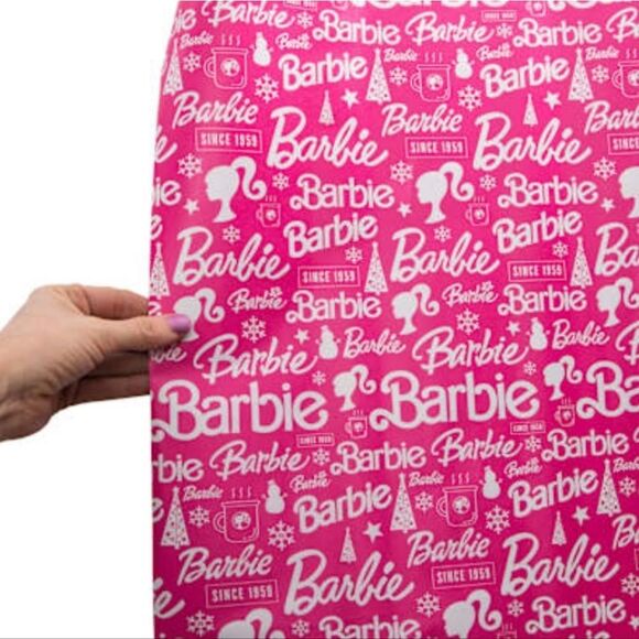 Barbie Logo Christmas Wrapping Paper- 2 Rolls - Picture 2 of 8